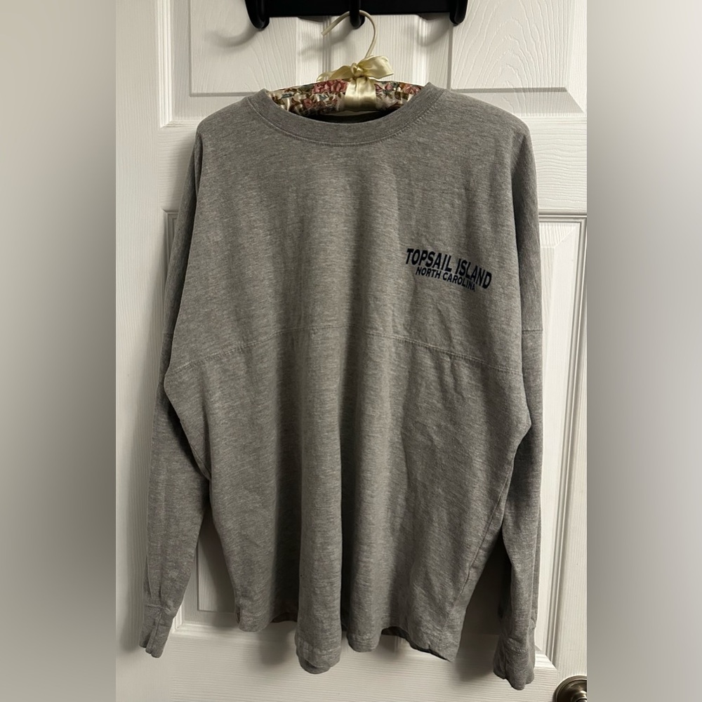 Topsail Island North Carolina Gray Long Sleeve Tee